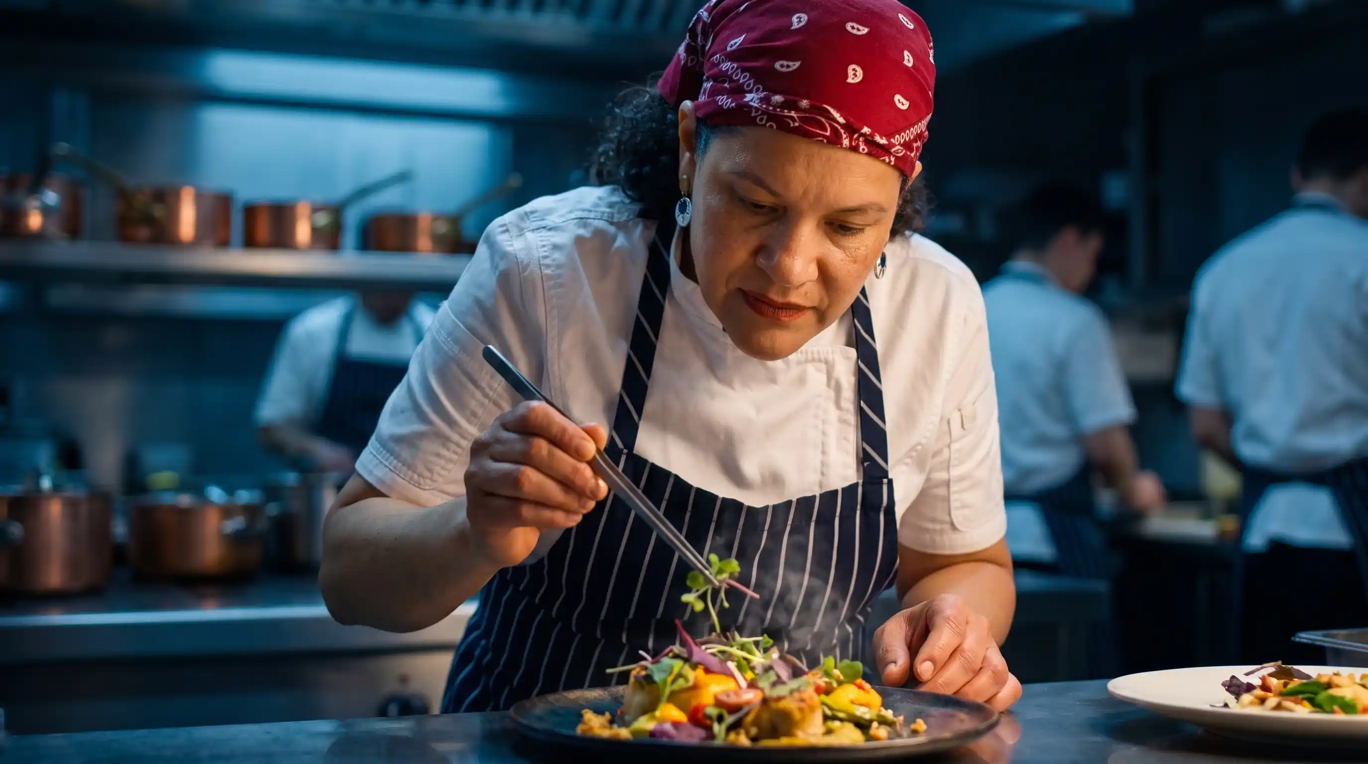 Chef Kathy Pernía en su cocina